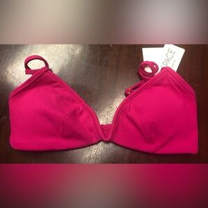 NWT L*Space Helena Bikini Top in Hot Pink Bougainvillea - Size XS